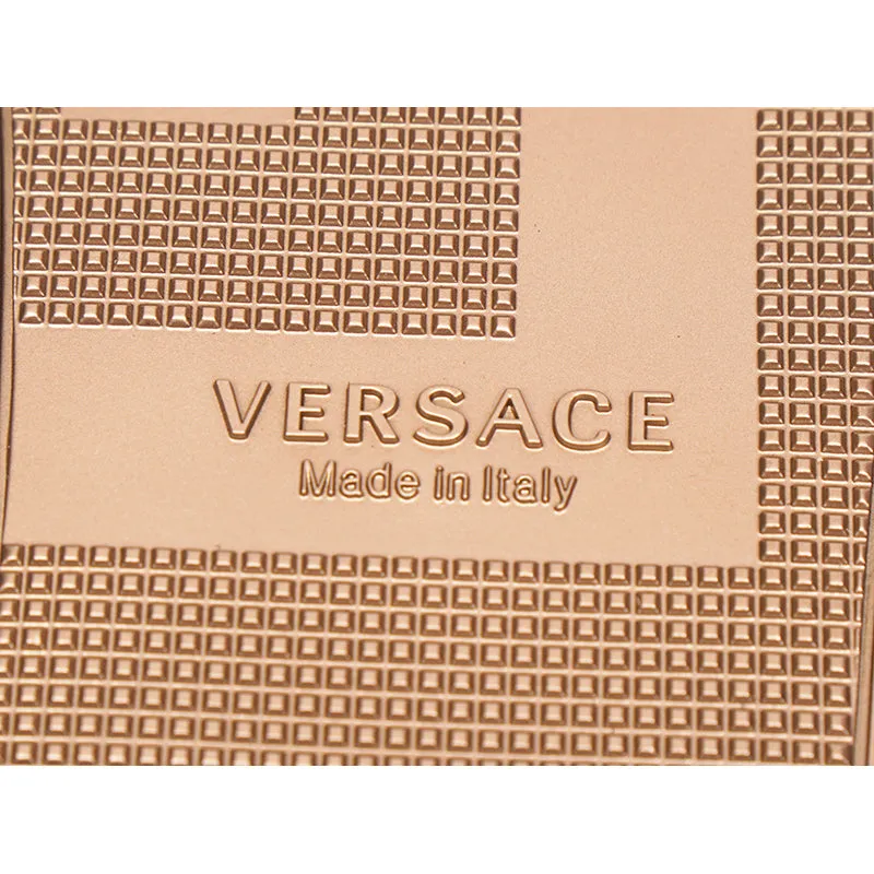 45 NEW $450 VERSACE Men's GOLD MEDUSA LOGO Palazzo Pool SLIDE SANDALS NIB