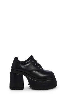 Acting Up Platform Oxfords - Black