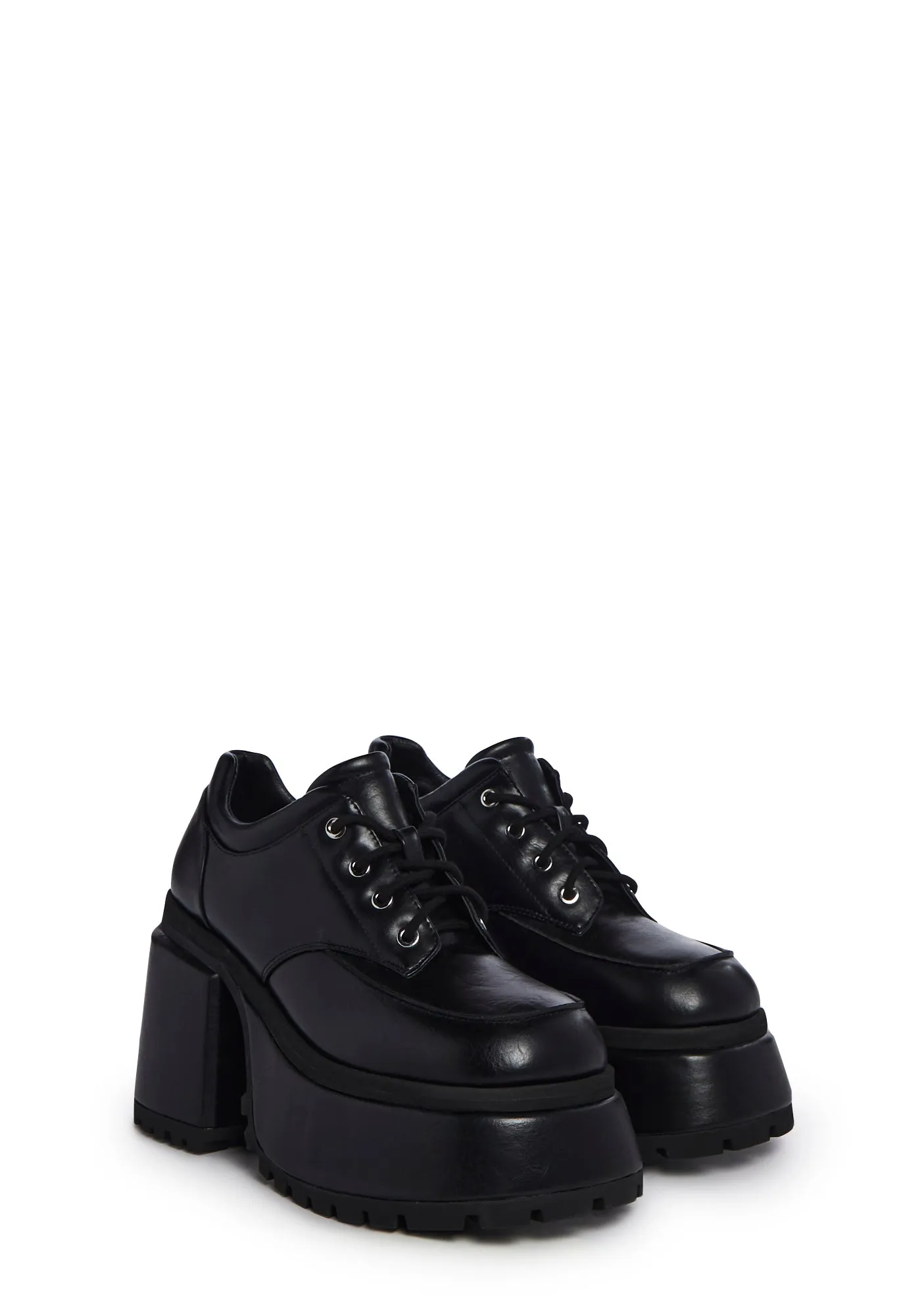 Acting Up Platform Oxfords - Black