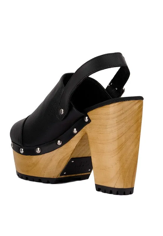 ALONA Slingback High Block Heeled Clogs