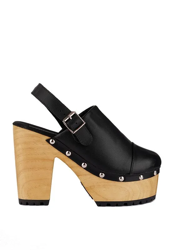 ALONA Slingback High Block Heeled Clogs