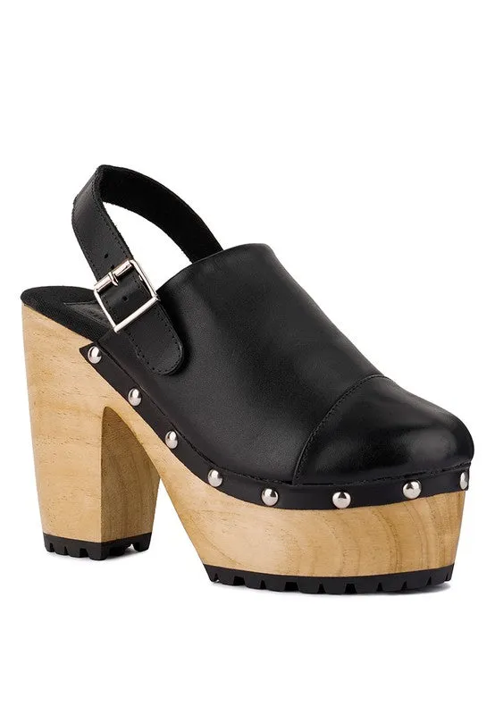 ALONA Slingback High Block Heeled Clogs