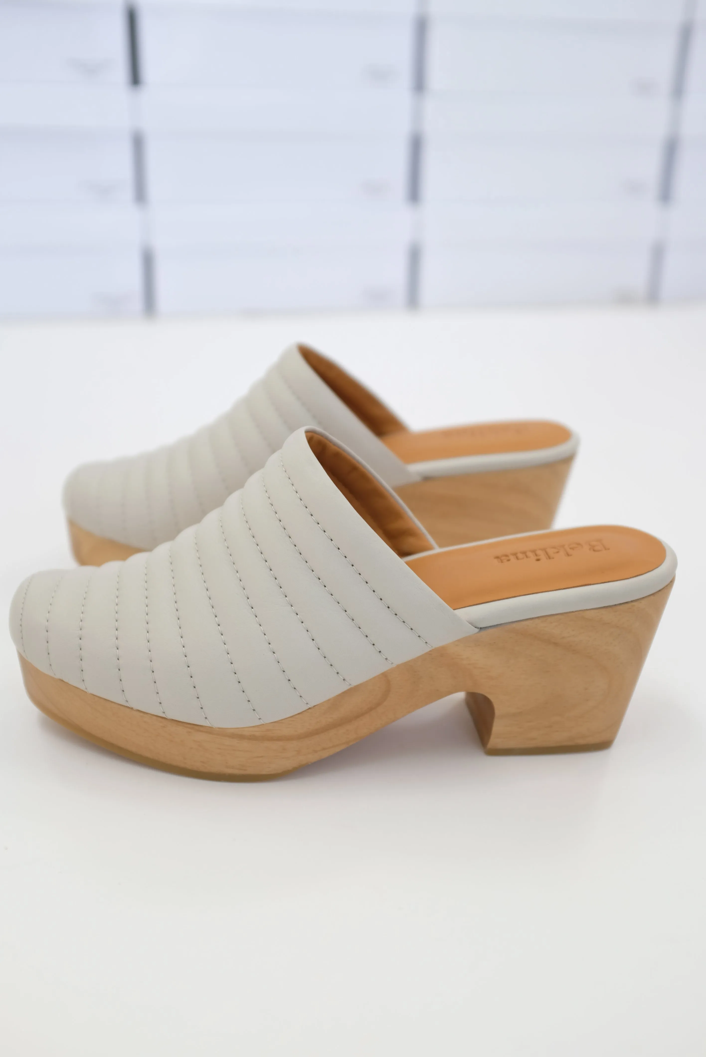 Beklina Ribbed Clog Soft Grey