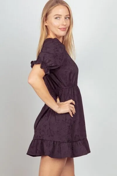 Black Eyelet Mini Dress