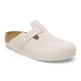 Boston Soft Footbed Suede Leather Antique White