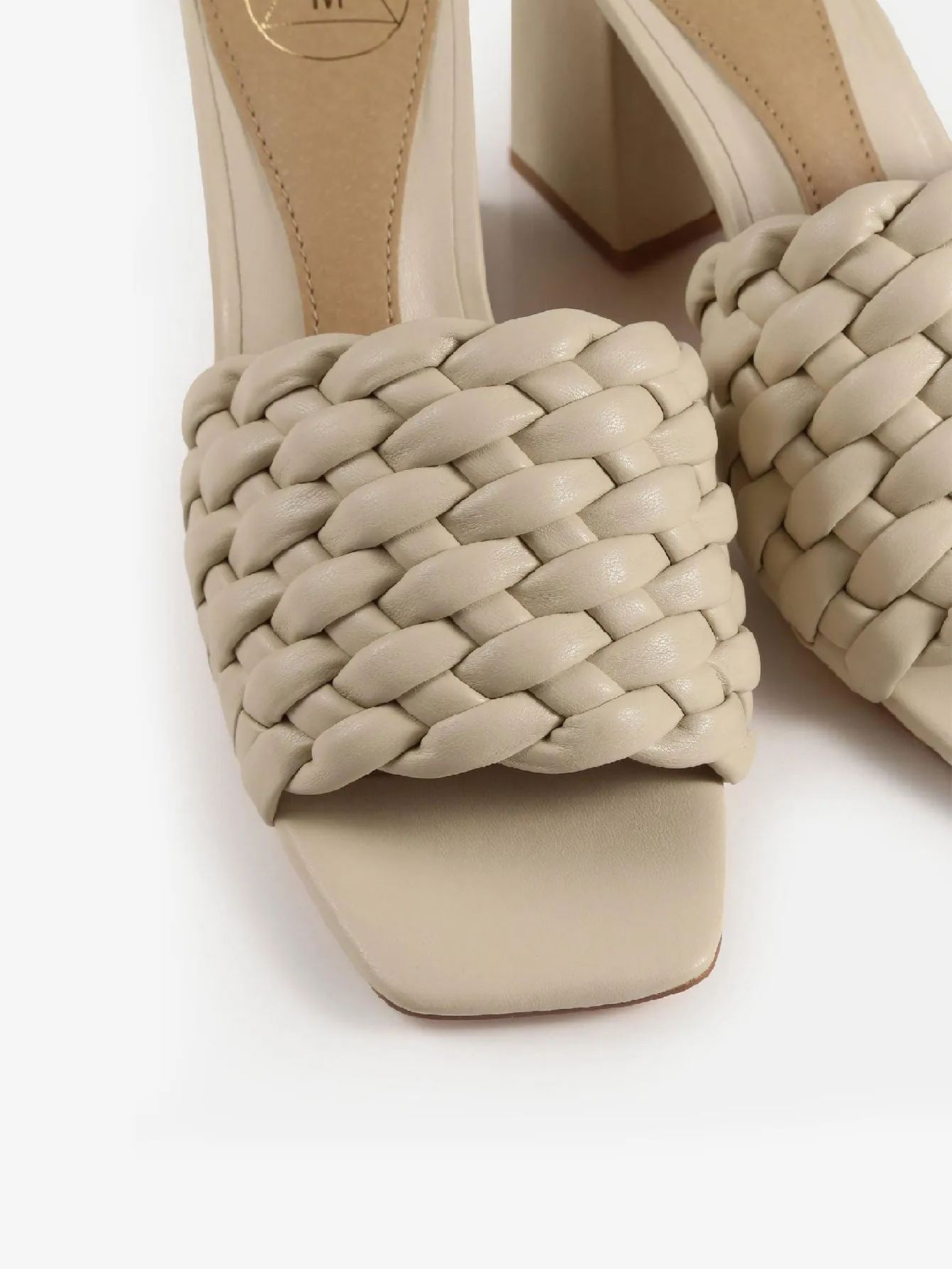 Braided Block Heel Mules