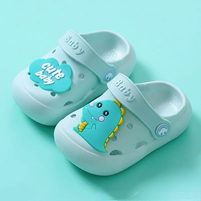 Breathable, Cute Cartoon Slip-On Mules for Little Boys and Girls