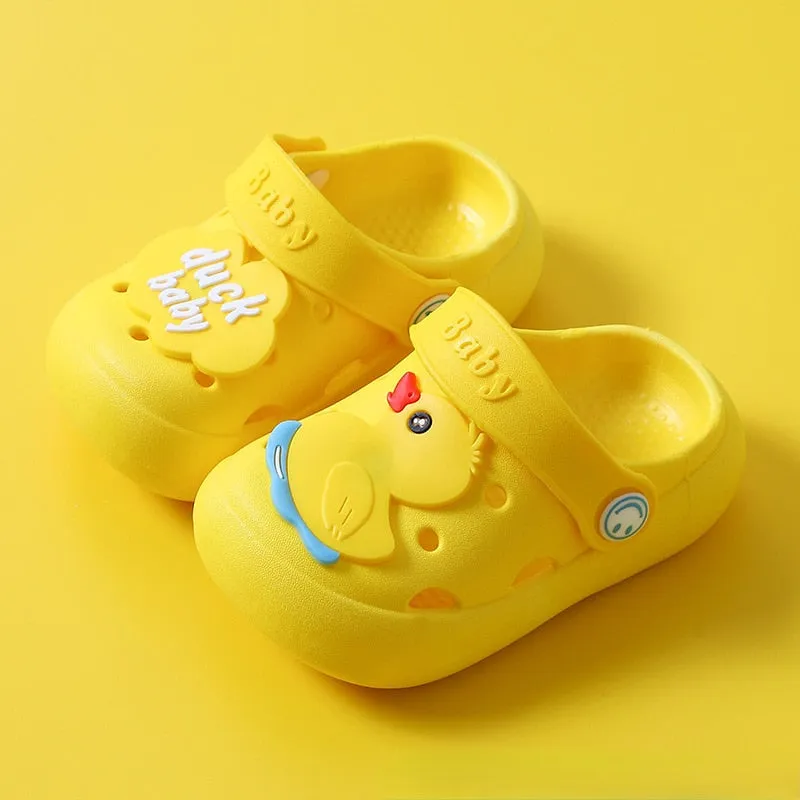 Breathable, Cute Cartoon Slip-On Mules for Little Boys and Girls