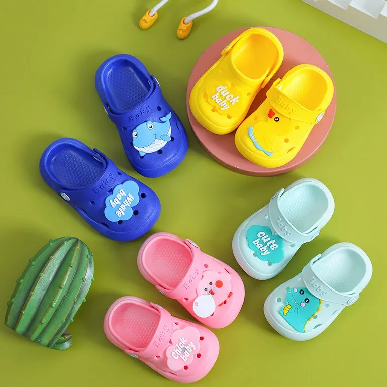 Breathable, Cute Cartoon Slip-On Mules for Little Boys and Girls