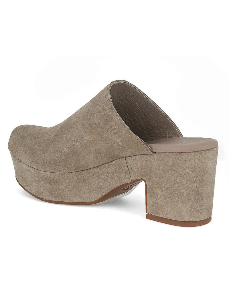 Chocolat Blu Ginette Clog - Taupe Suede