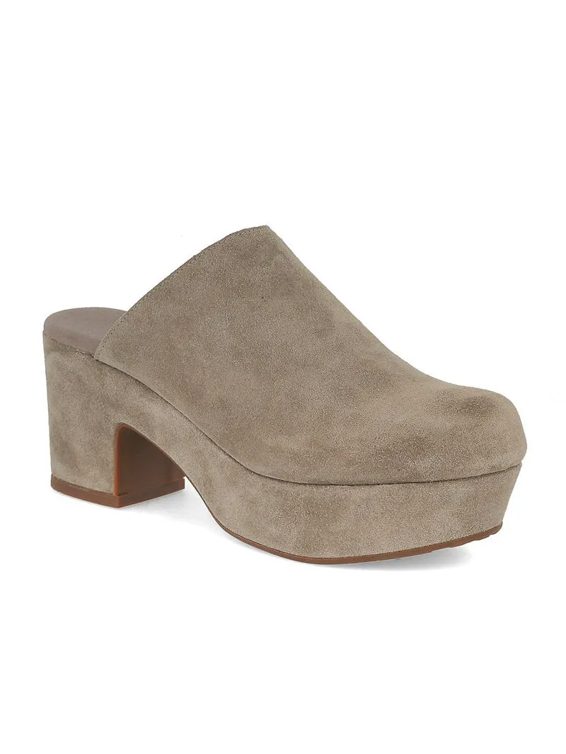 Chocolat Blu Ginette Clog - Taupe Suede