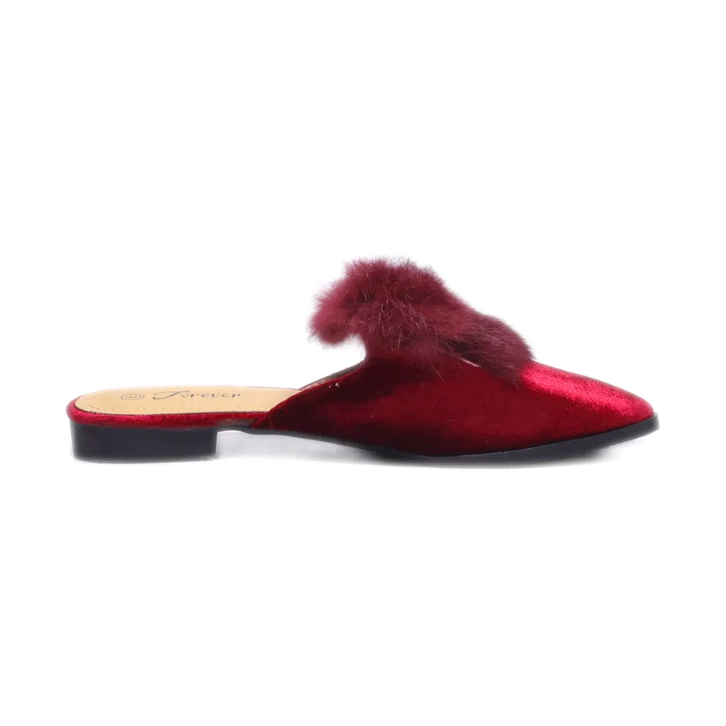 Forever 21 Mules Fabric Red Colour For Women