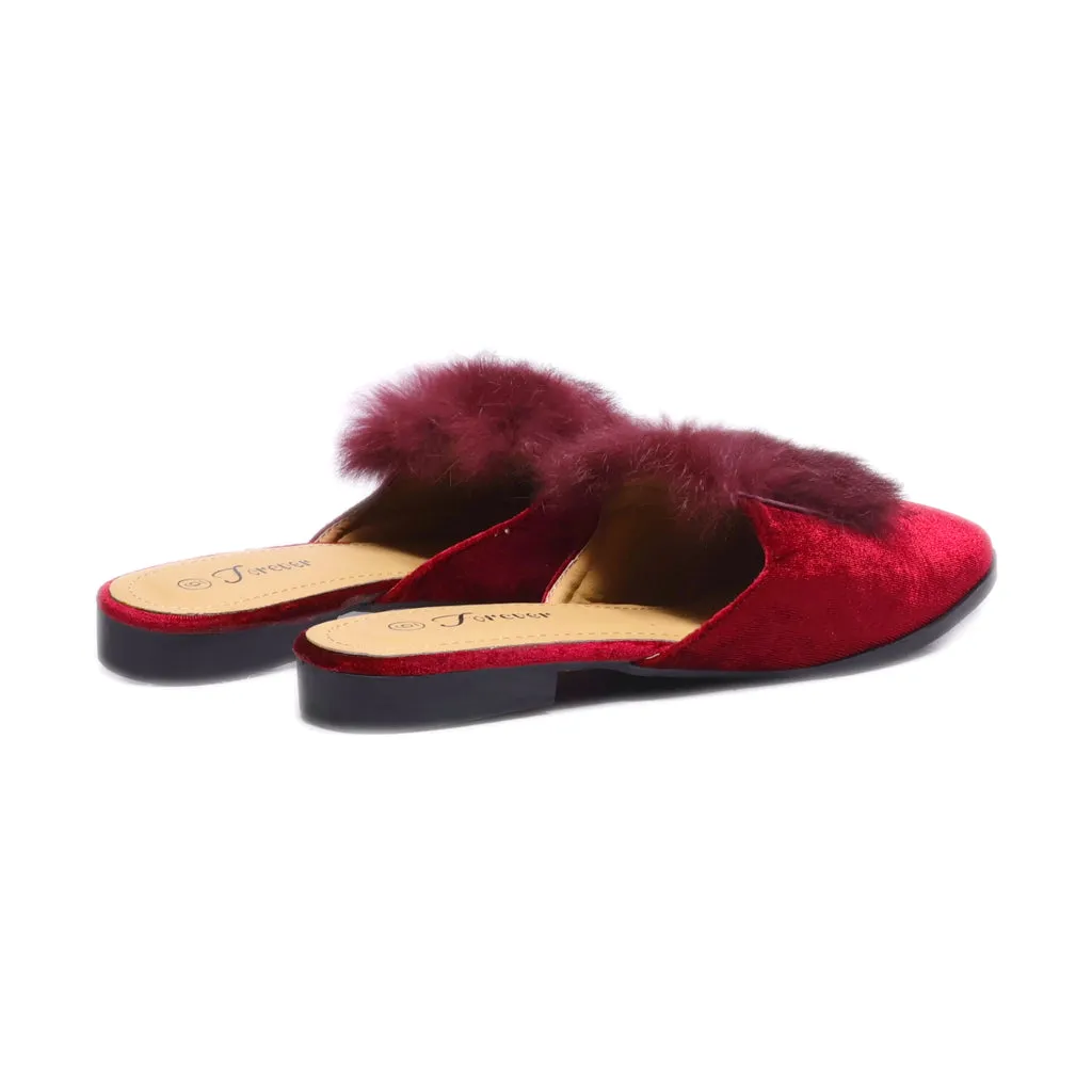 Forever 21 Mules Fabric Red Colour For Women