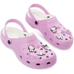 Hello Kitty Clogs Womens Teens Winter Fleece Lining & Removable Charms