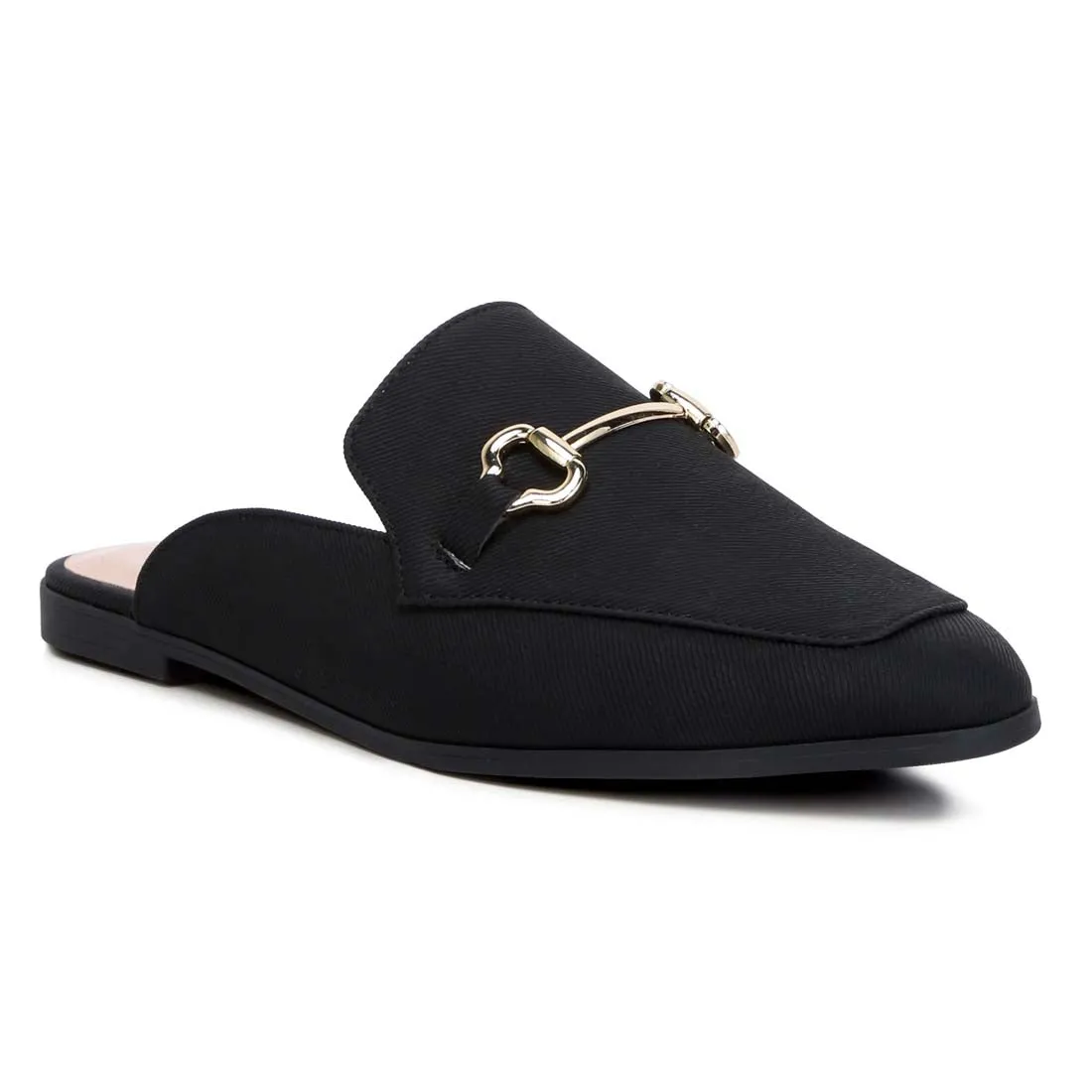 Horsebit Embellishment Slip On Mules