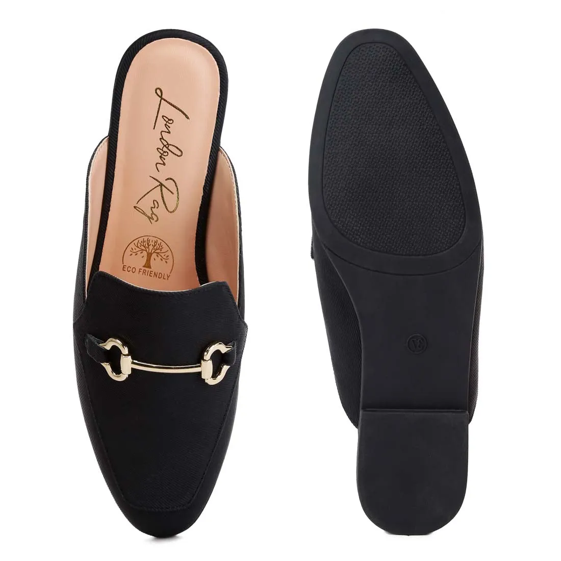 Horsebit Embellishment Slip On Mules