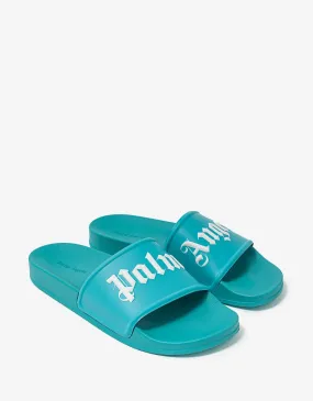 Light Blue Logo Pool Sliders