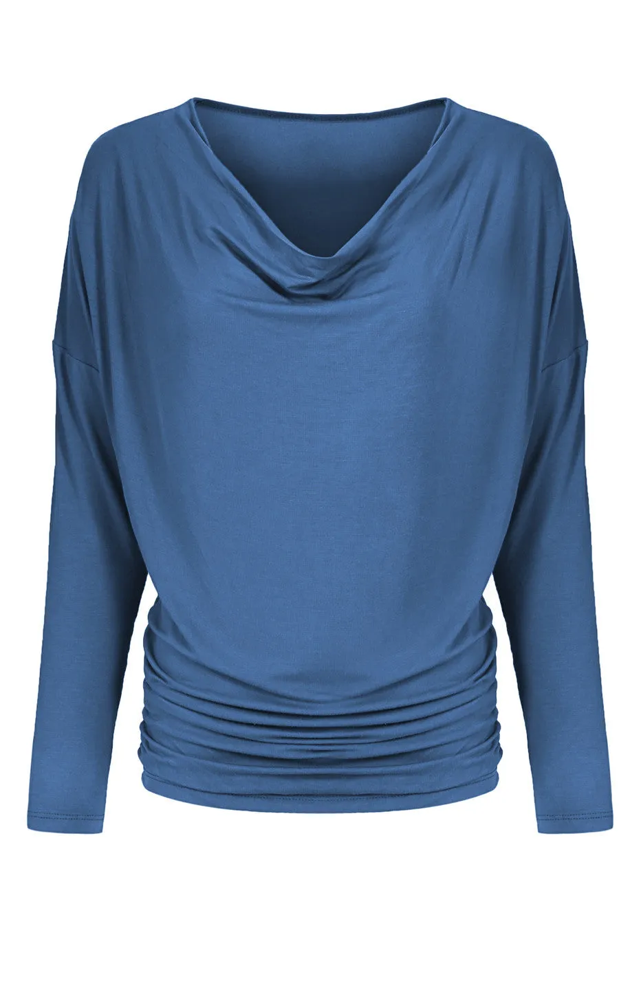 Long Dolman Sleeve Top W/ Cowl Neck