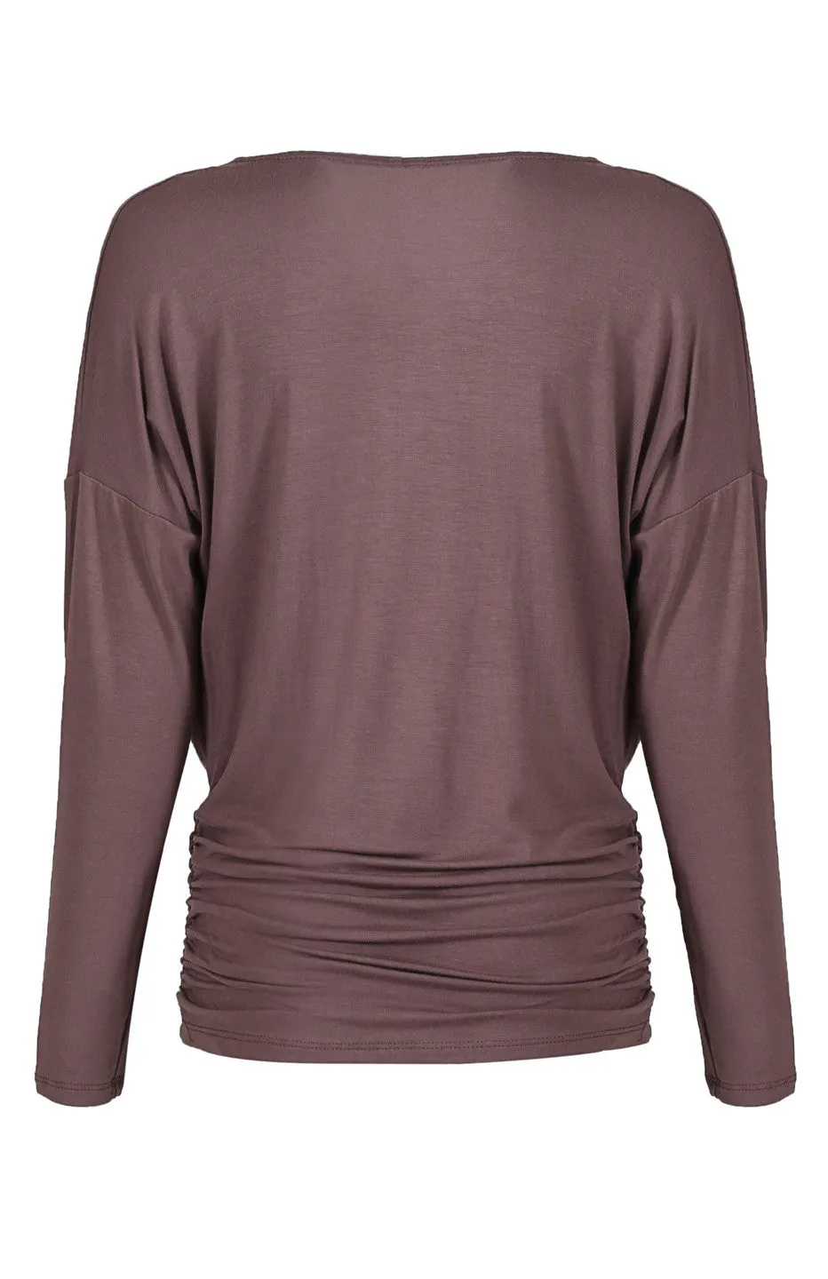 Long Dolman Sleeve Top W/ Cowl Neck