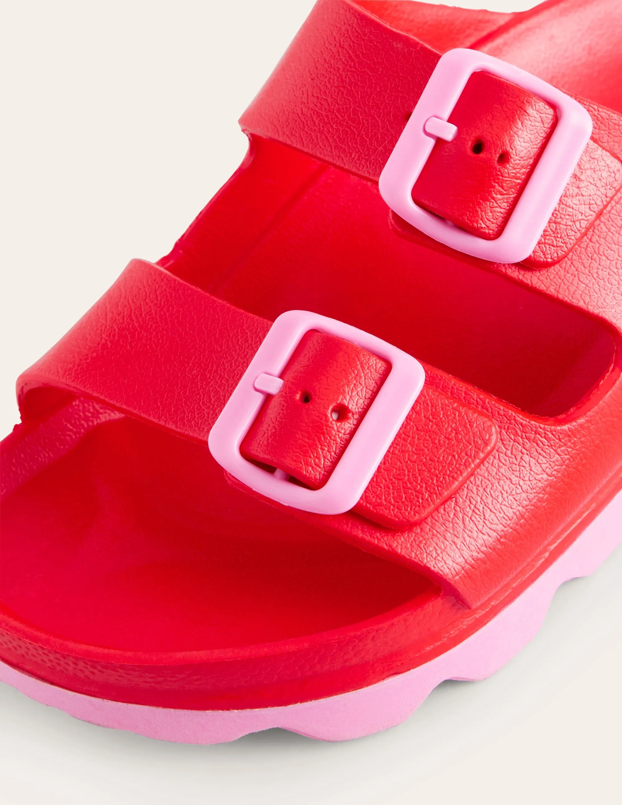 Lyla Double Buckle Slide-Red