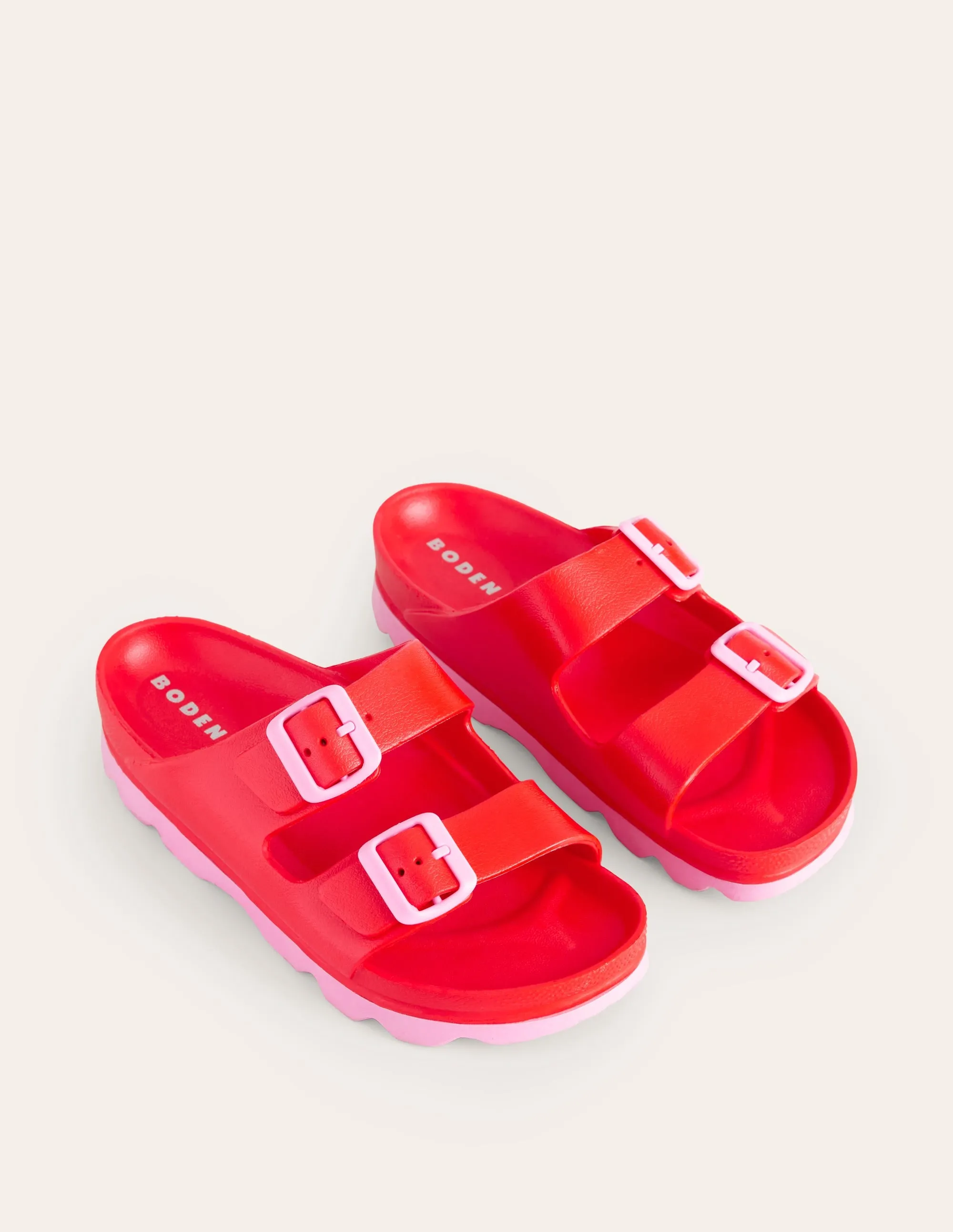 Lyla Double Buckle Slide-Red