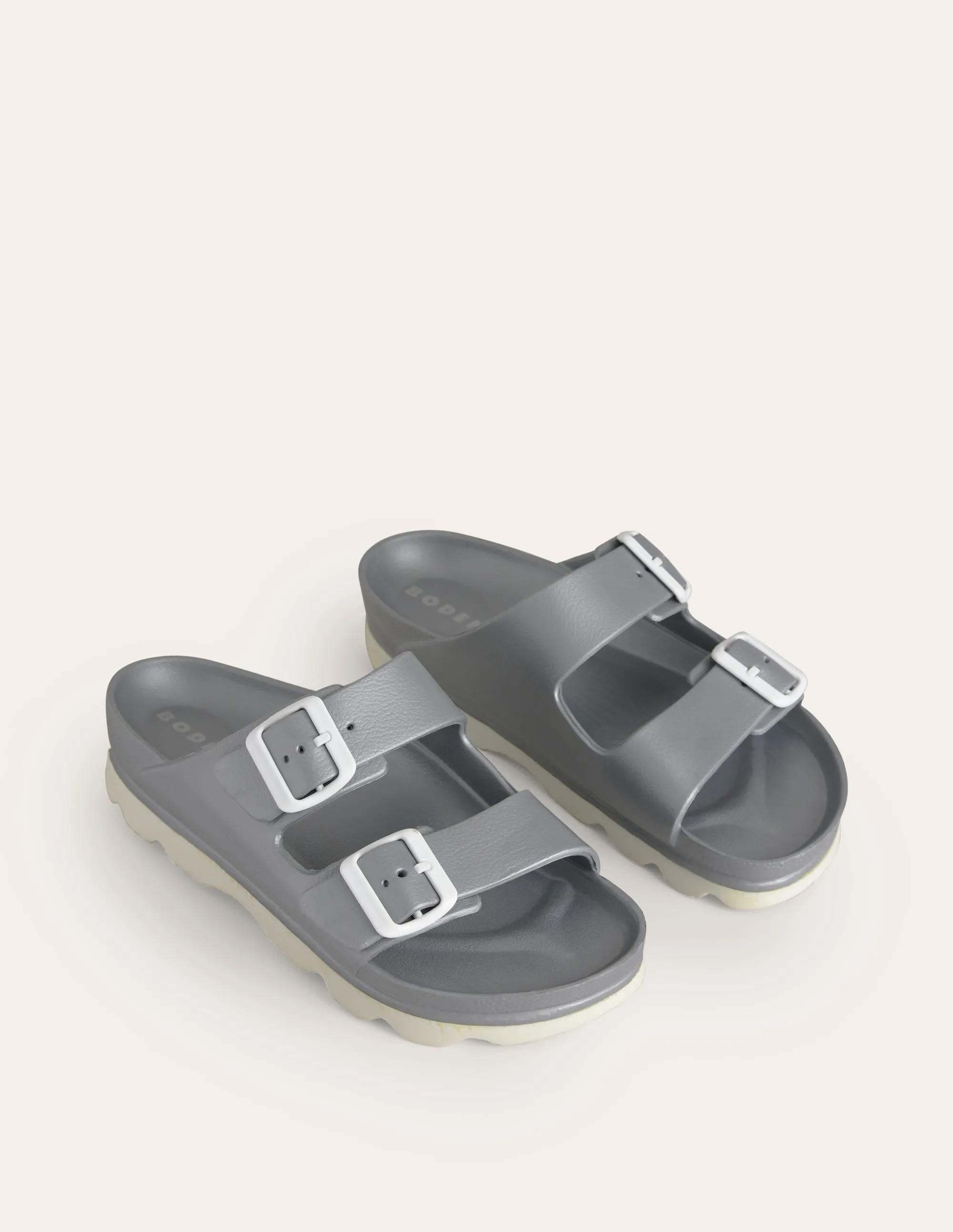 Lyla Double Buckle Slide-Silver