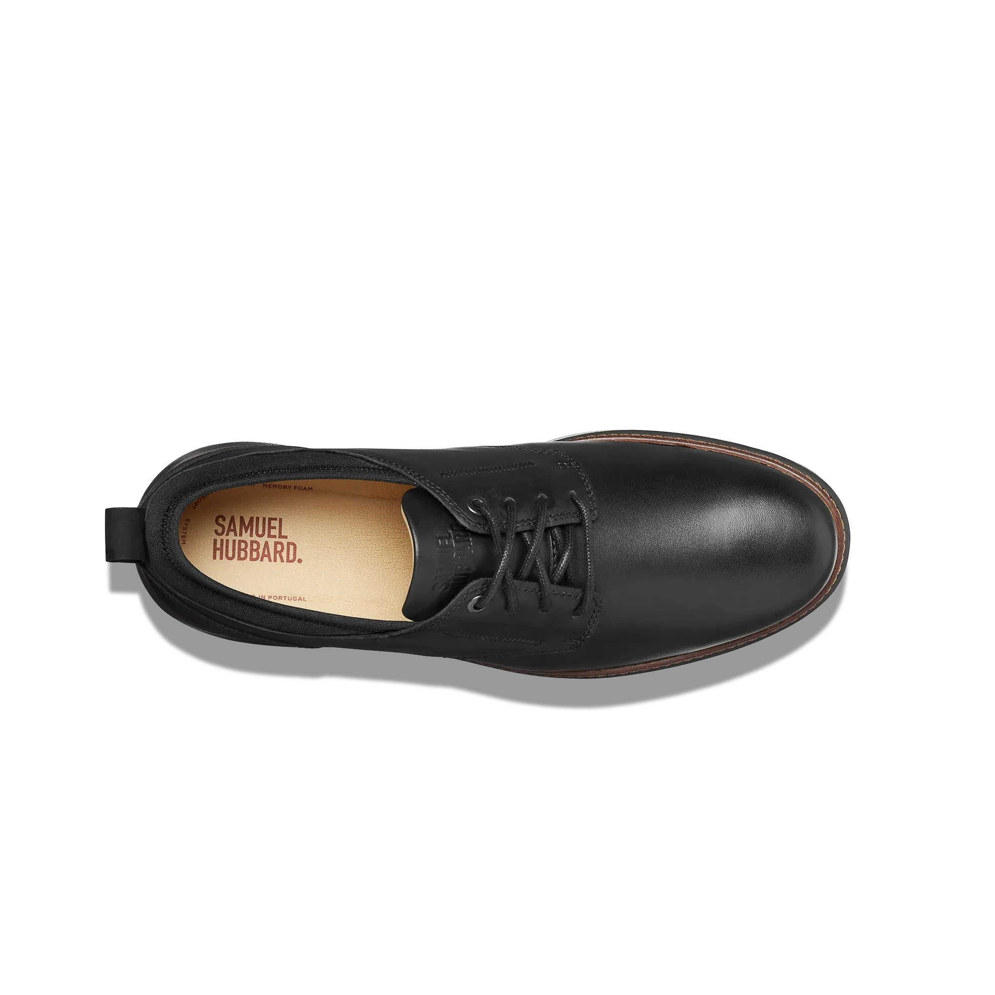 Men's Rafael Lace Up-Black Leather on Black Sole | Samuel Hubbard