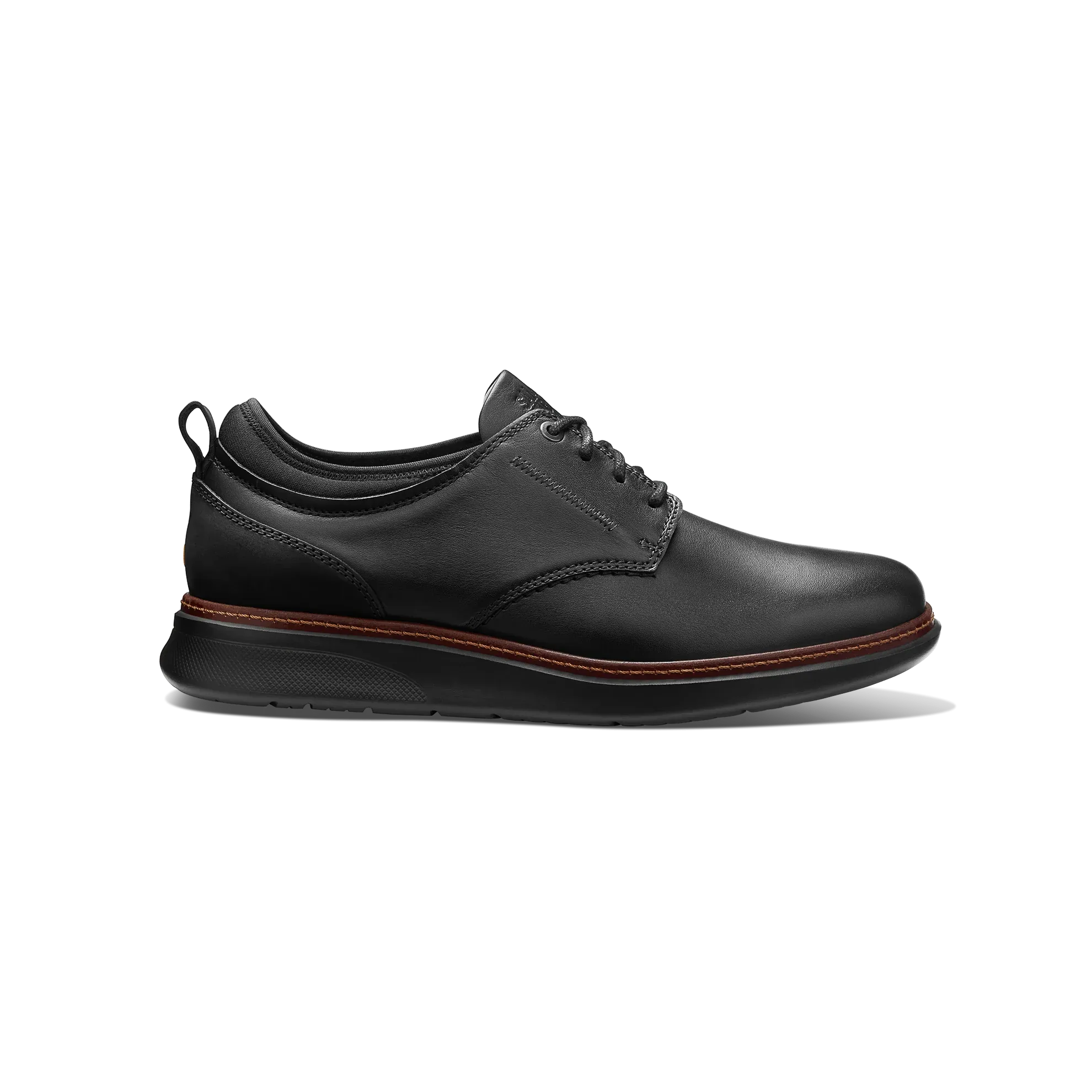 Men's Rafael Lace Up-Black Leather on Black Sole | Samuel Hubbard