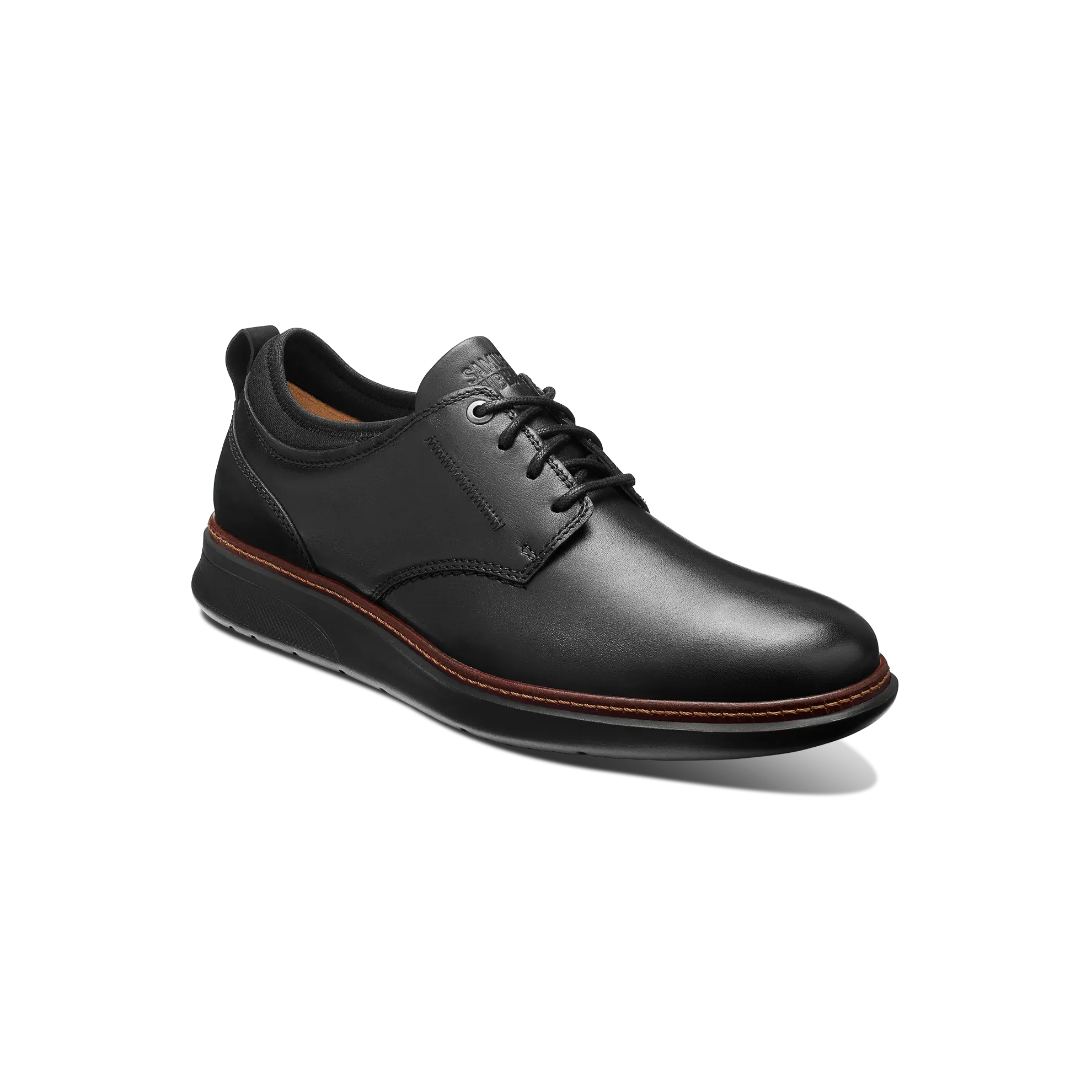 Men's Rafael Lace Up-Black Leather on Black Sole | Samuel Hubbard