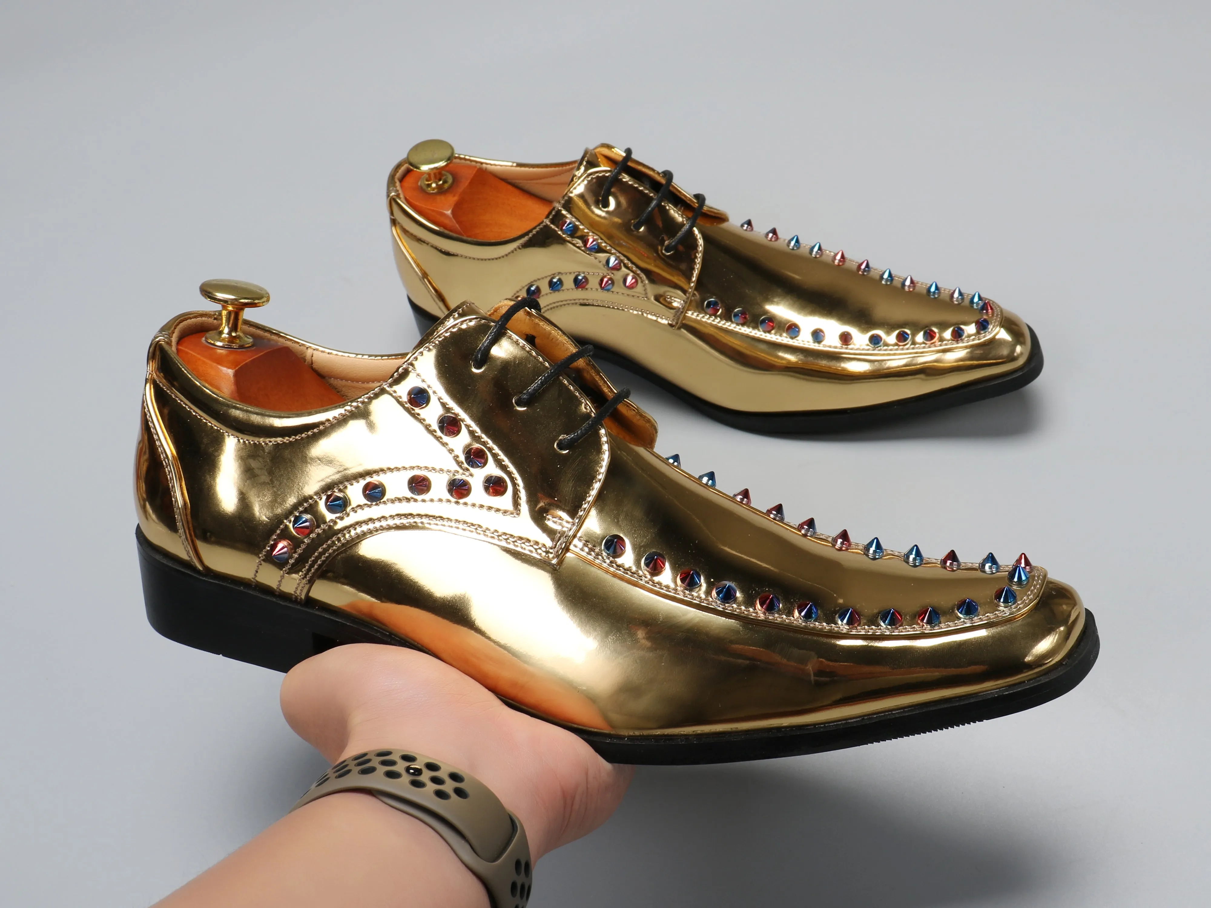 Men's Studded Leather Oxfords