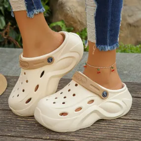 Mix Color Chunky Platform Clogs for Women Non Slip Summer Sandals