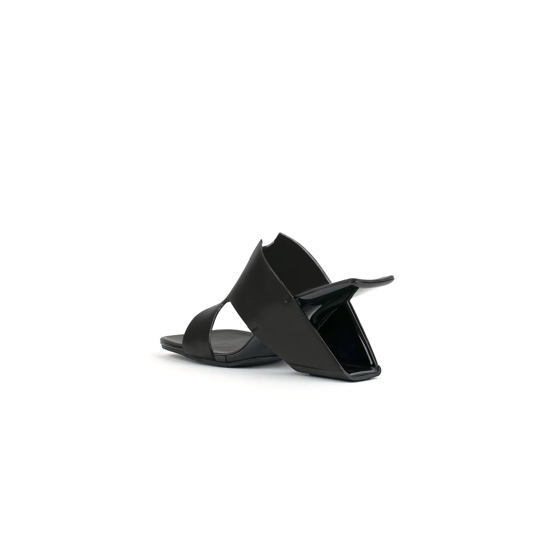 Modern Leather Heel Mule Sandals