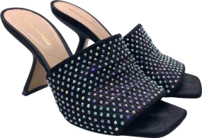 Nicholas Kirkwood Black Gem-Embellished Heeled Mules EU 37