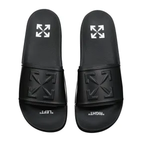 OFF WHITE ARROW POOL SLIDES BLACK