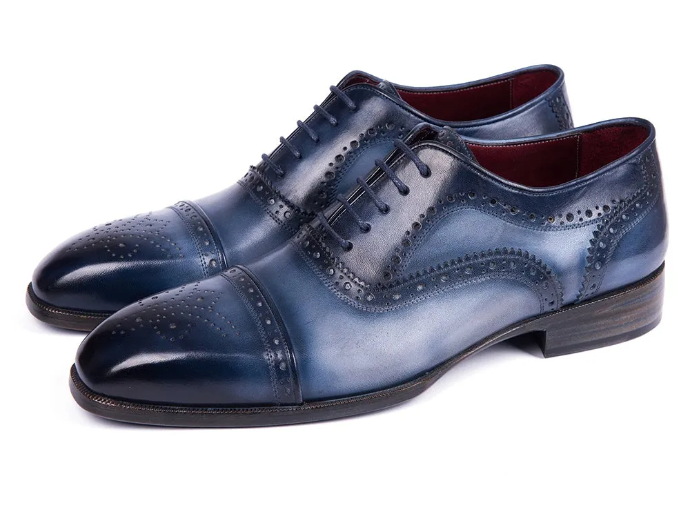 Paul Parkman Men's Blue & Navy Cap Toe Oxfords