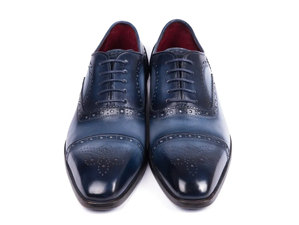 Paul Parkman Men's Blue & Navy Cap Toe Oxfords