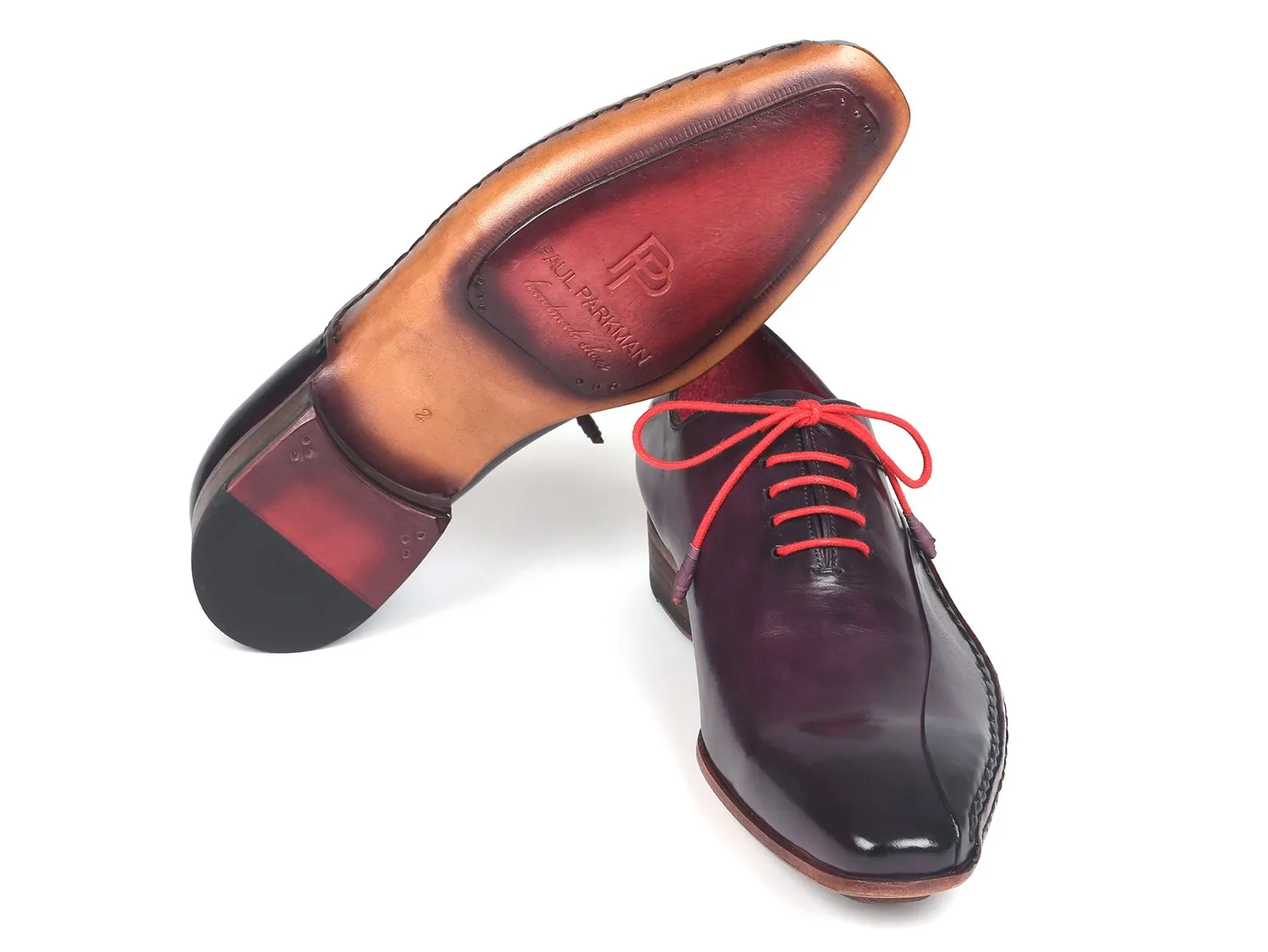 Paul Parkman Purple Leather Oxfords - Handmade