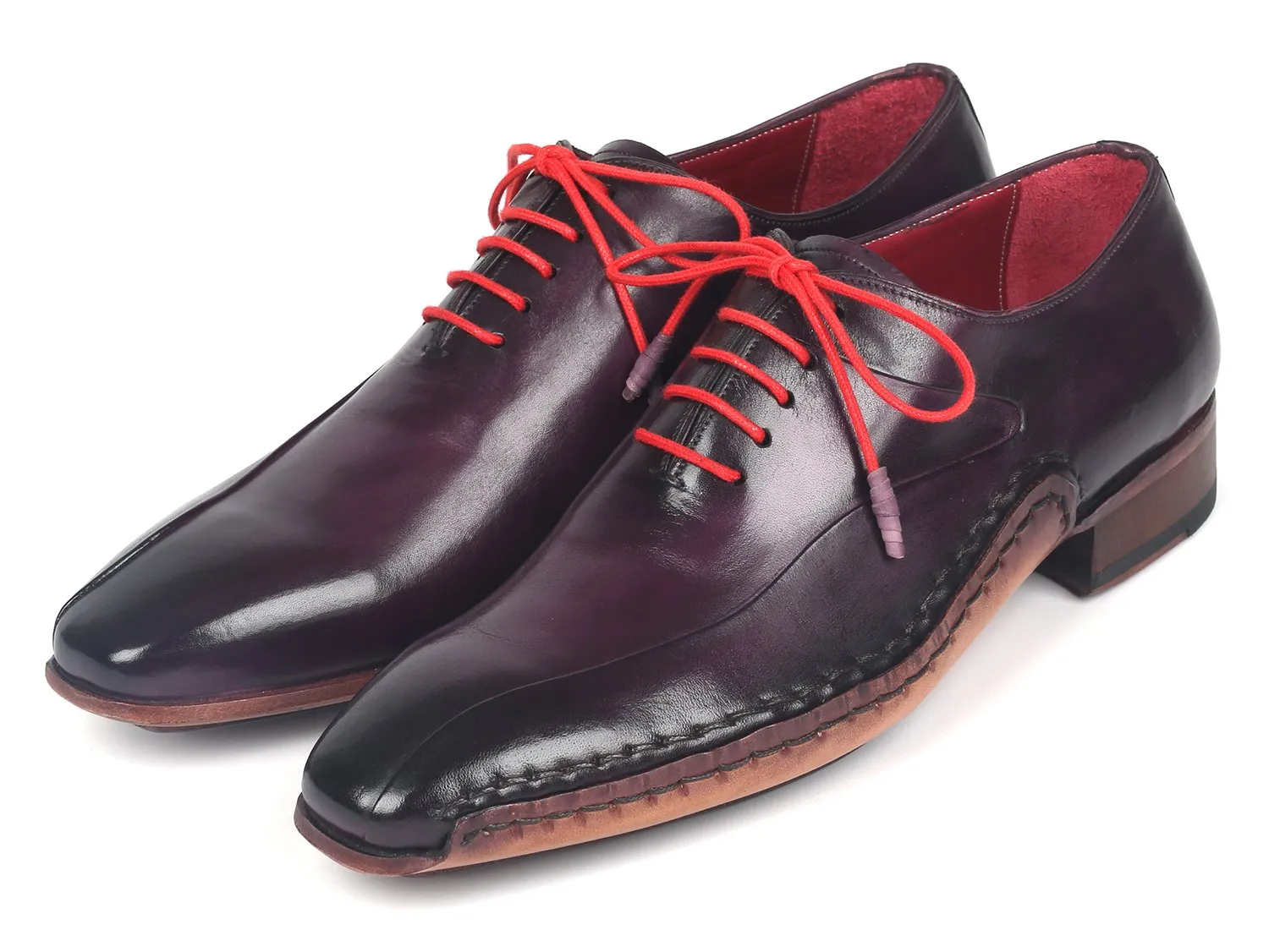 Paul Parkman Purple Leather Oxfords - Handmade