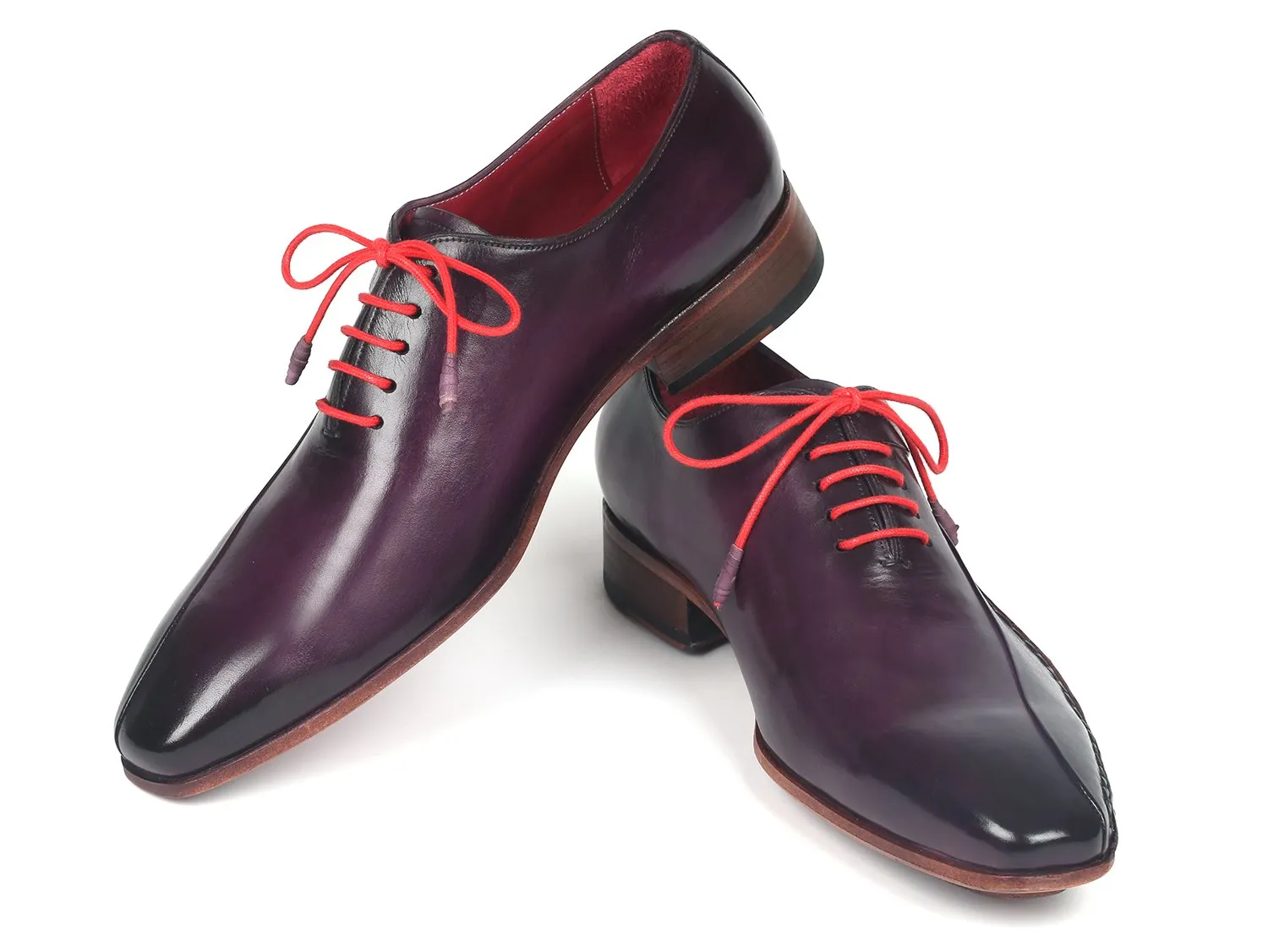 Paul Parkman Purple Leather Oxfords - Handmade