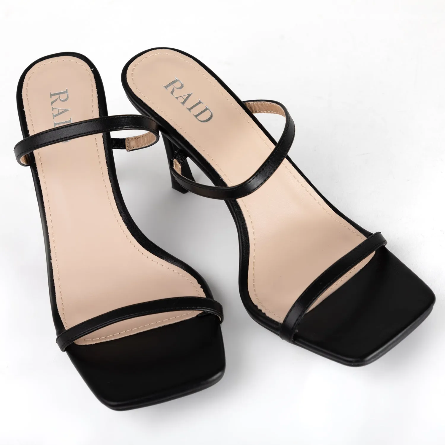 RAID Audley Heeled Mules in Black