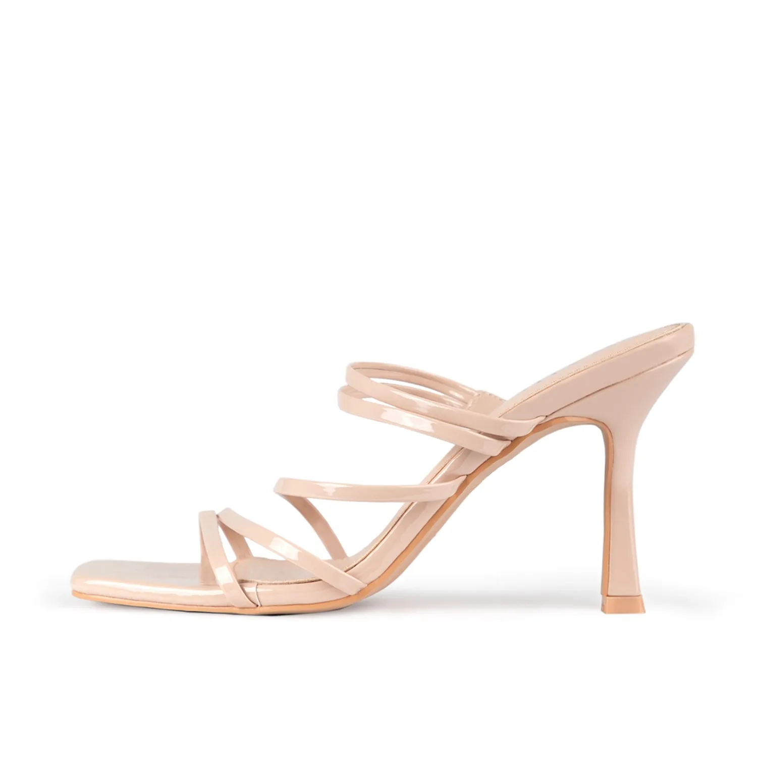 RAID Christabel Heeled Mules in Nude