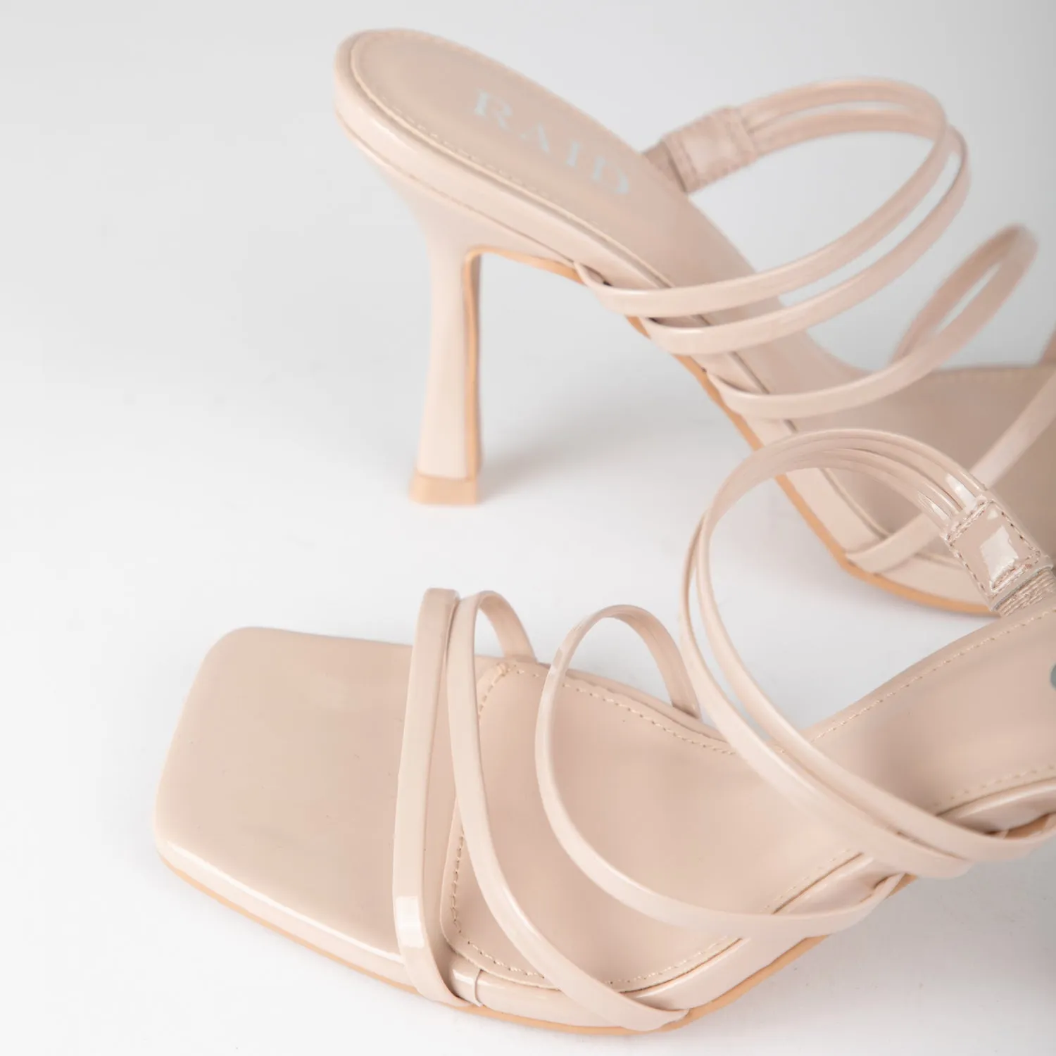 RAID Christabel Heeled Mules in Nude