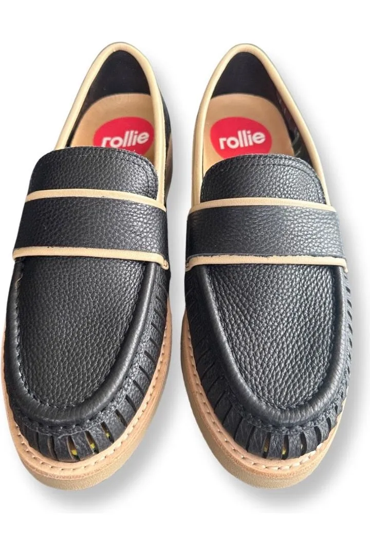 ROLLIE LOAFER RISE VENT - BLACK LATTE