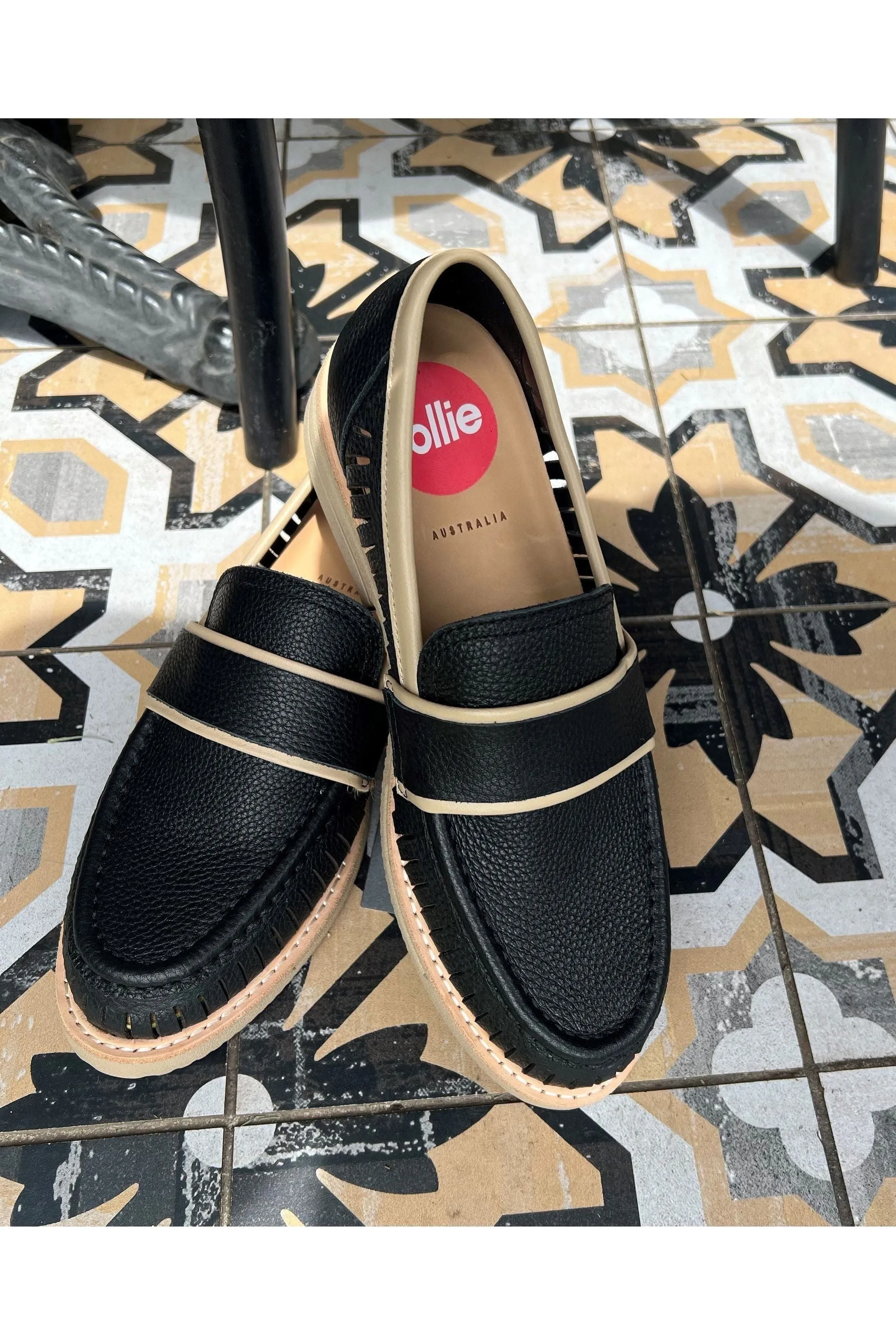 ROLLIE LOAFER RISE VENT - BLACK LATTE