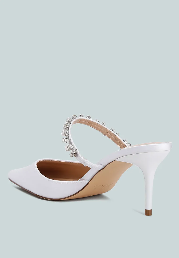 Sena Diamante Stiletto Mules Sandals