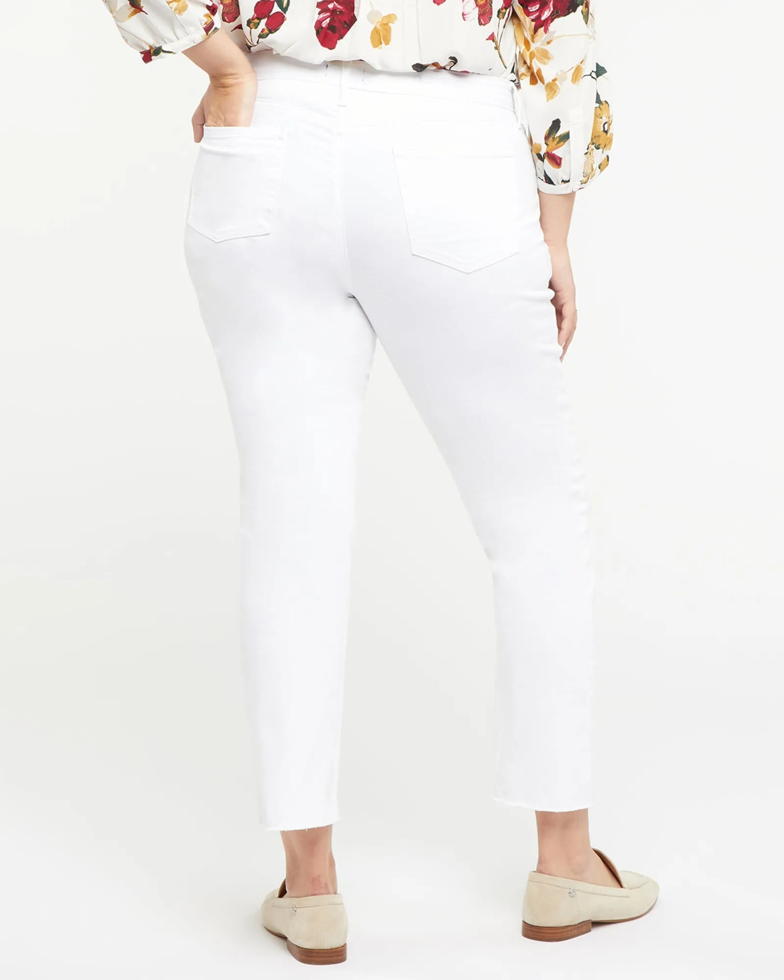 Sheri Ankle Fray Jeans | Optic White