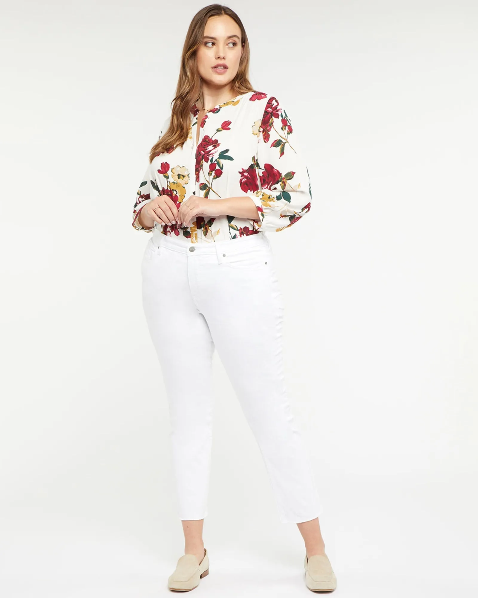 Sheri Ankle Fray Jeans | Optic White