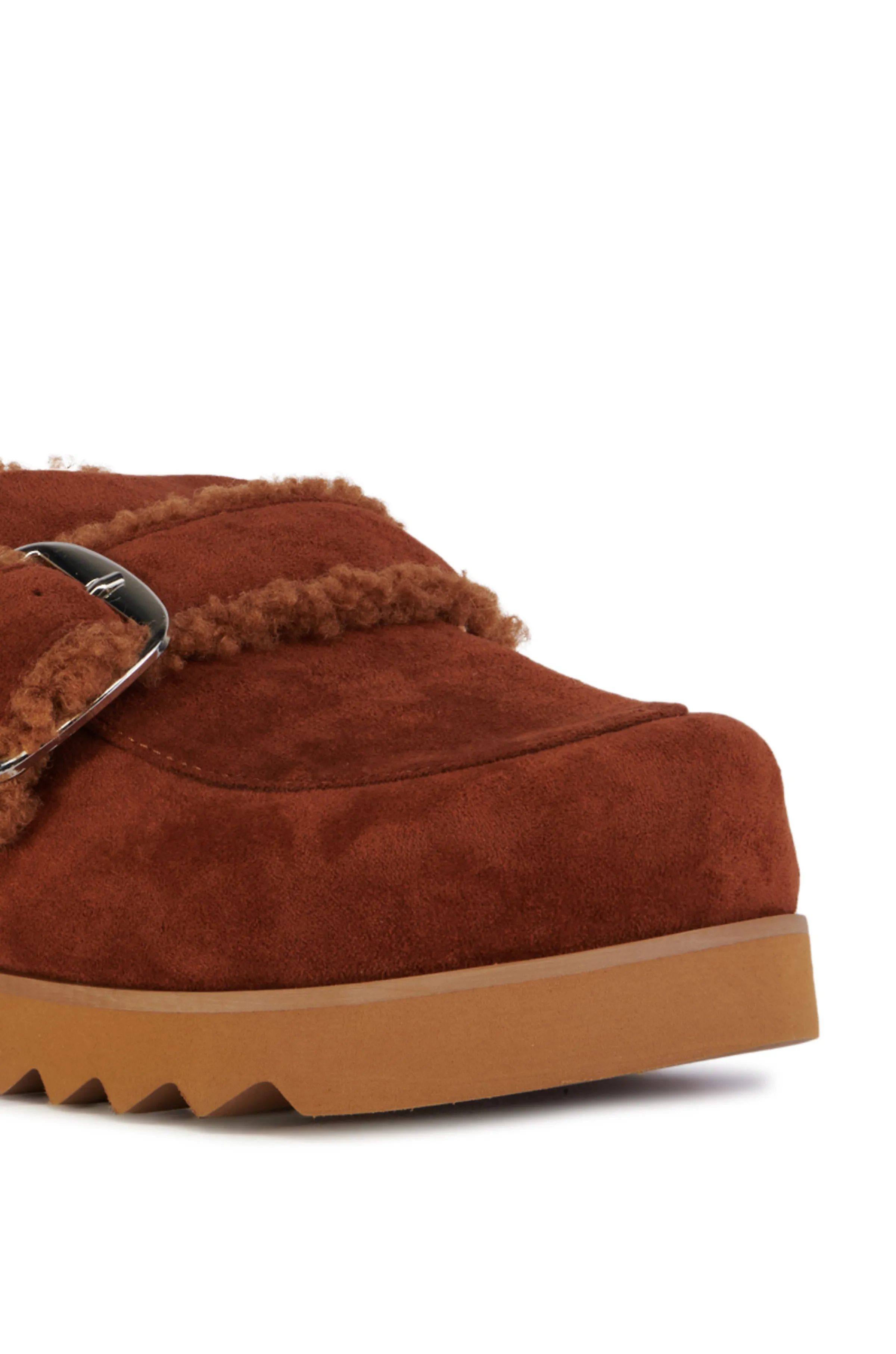 SIMAH-CHESTNUT SHERPA LINED CLOG FLAT