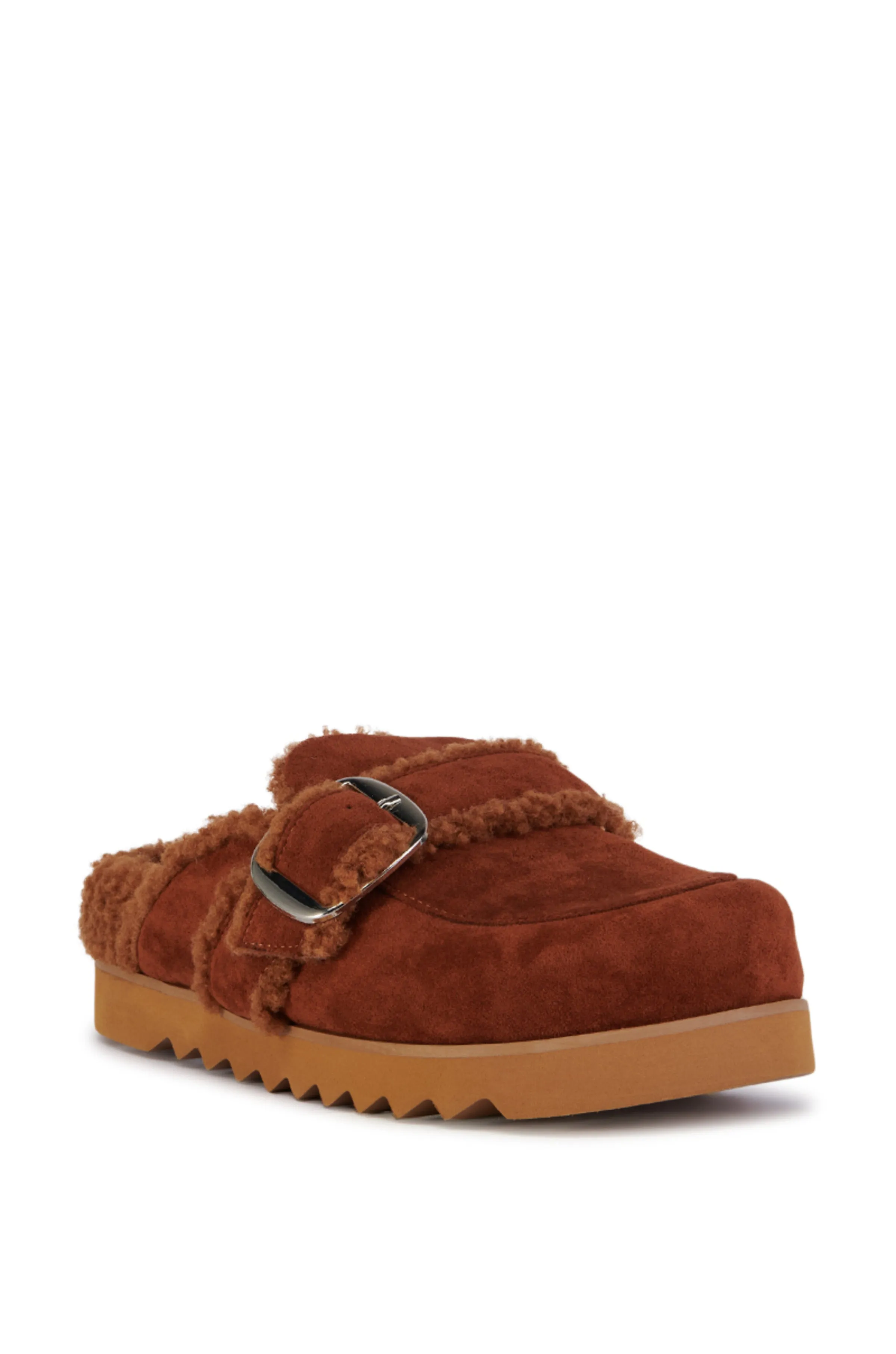 SIMAH-CHESTNUT SHERPA LINED CLOG FLAT