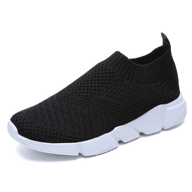 Sneakers Women Breathable Slip On Flat Shoes Soft Bottom White Sneakers